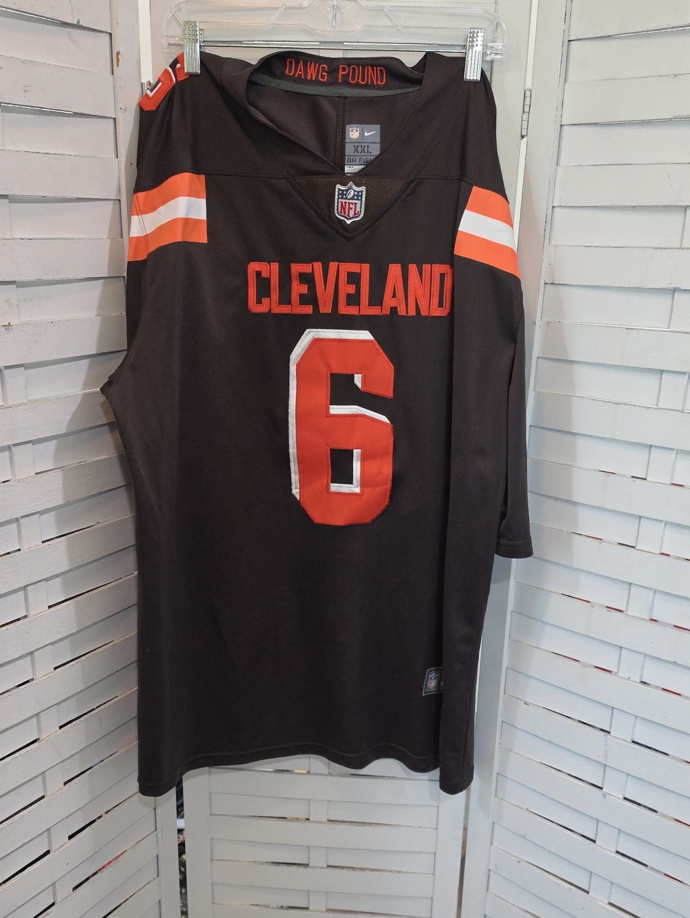 Nike Cleveland Browns #6 Baker Mayfield Football Jersey Brown & Orange Size XXL